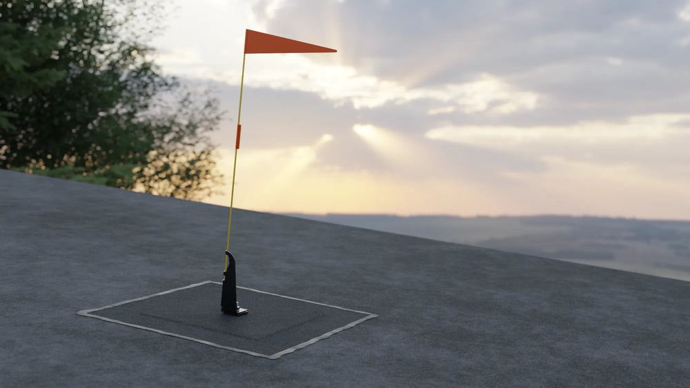 Flagga med snödjupsmarkering